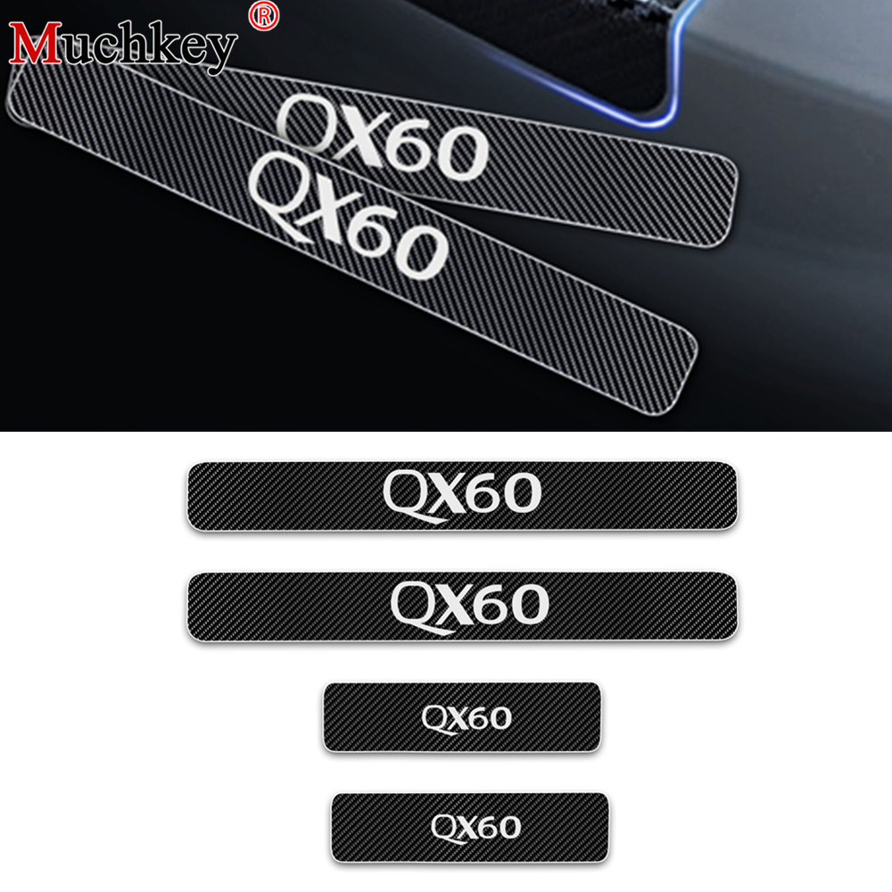 ǴƼ QX60  ׼ ڵ    ȣ ź   ƼĿ   ÷Ʈ Ŀ ÷Ʈ 4  Ʈ/For Infiniti QX60 Car Accessories Car Door Sill Step Protector Carbon